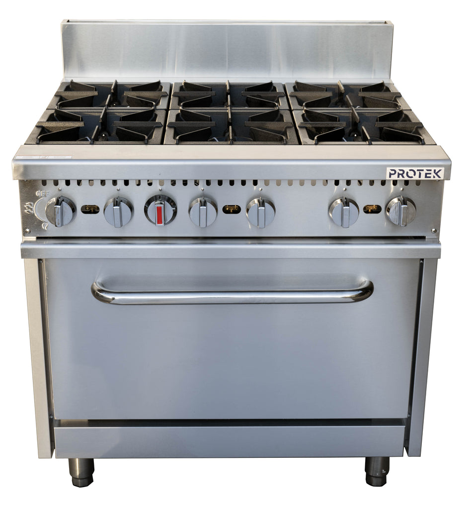 ESTUFA A GAS PROTEK EHGP-6Q 6 QUEMADORES CON HORNO